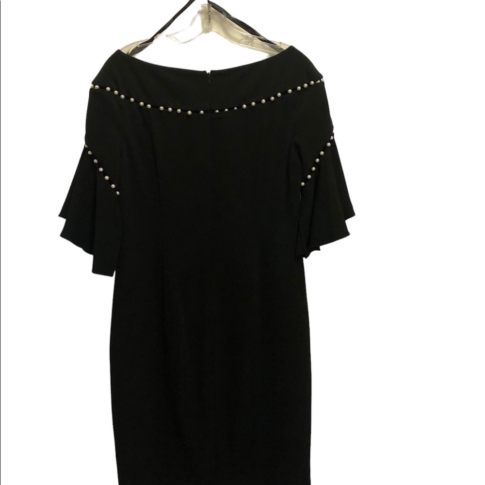 Black dress with pearl detail